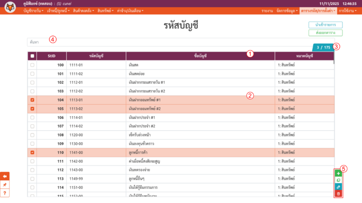 องค์ประกอบของตารางในระบบคูนิฟ็อกซ์