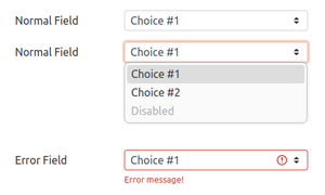 Drop-list fields (slim) created via 'render_select'.