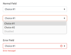 Drop-list fields created via 'render_select'.